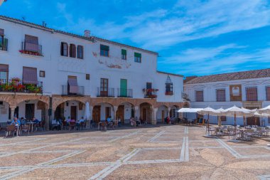 Zafra, İspanya, 20 Mayıs 2021: İspanyol şehri Zafra 'da Plaza Chica