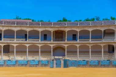 Ronda, İspanya, 22 Mayıs 2021: İspanyol kenti Ronda 'da Plaza de Toros