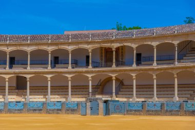 Ronda, İspanya, 22 Mayıs 2021: İspanyol kenti Ronda 'da Plaza de Toros