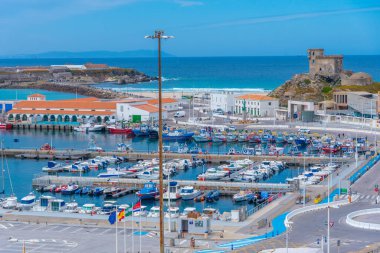 Tarifa, İspanya, 23 Mayıs 2021: Tarifa İspanya 'daki liman manzarası