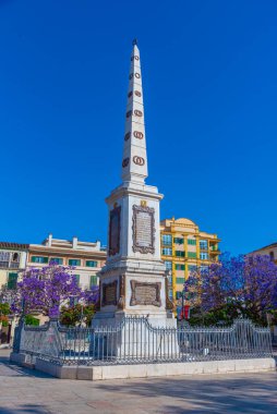 Malaga, İspanya, 24 Mayıs 2021: İspanya 'nın Malaga kentindeki Plaza de la Merced