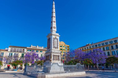 Malaga, İspanya, 24 Mayıs 2021: İspanya 'nın Malaga kentindeki Plaza de la Merced