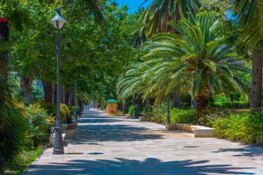 Malaga, İspanya, 24 Mayıs 2021: Malaga İspanya 'da Paseo del Parque