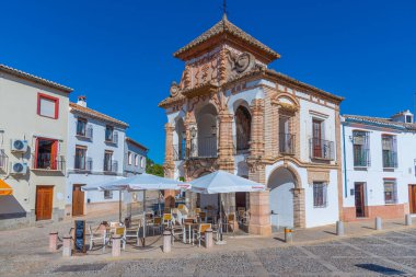 Antequera, İspanya, 24 Mayıs 2021: İspanya 'nın Antequera kentindeki Virgen del Socorro del Portichuelo Şapeli