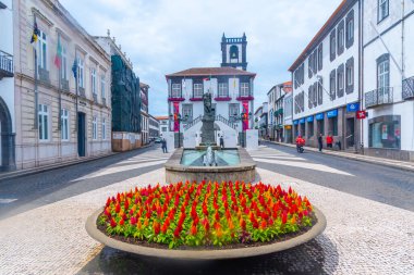 Ponta Delgada, Portekiz, 25 Haziran 2021: Sao Miguel, Portekiz 'in Ponta Delgada kentinde Camara Belediyesi.