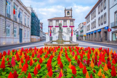 Ponta Delgada, Portekiz, 23 Haziran 2021: Portekiz 'in Sao Miguel kentindeki Camara Belediyesi.