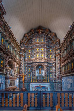 Faro, Portekiz, 18 Haziran 2021: Portekiz 'in Faro kentindeki katedralin içi.