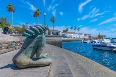 Faro, Portekiz, 18 Haziran 2021: Portekiz 'in Faro kentinde Marina.