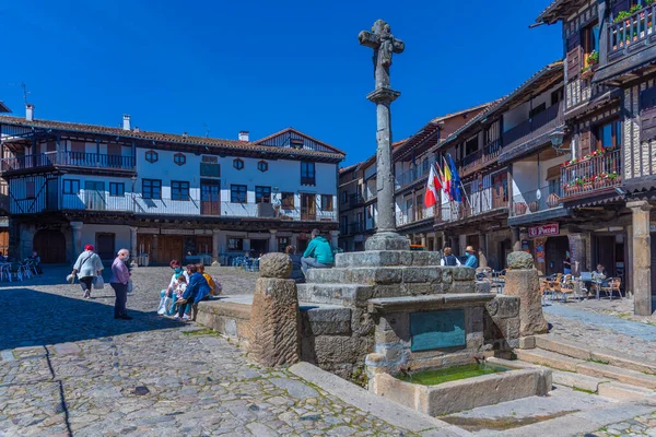 La Alberca, İspanya, 19 Mayıs 2021: İspanya 'nın La Alberca köyündeki Plaza Belediye Başkanı