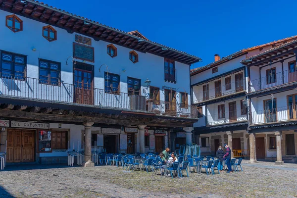 La Alberca, İspanya, 19 Mayıs 2021: İspanya 'nın La Alberca köyündeki Plaza Belediye Başkanı