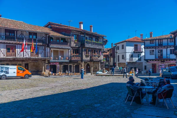 La Alberca, İspanya, 19 Mayıs 2021: İspanya 'nın La Alberca köyündeki Plaza Belediye Başkanı