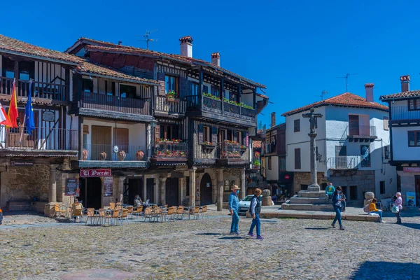 La Alberca, İspanya, 19 Mayıs 2021: İspanya 'nın La Alberca köyündeki Plaza Belediye Başkanı