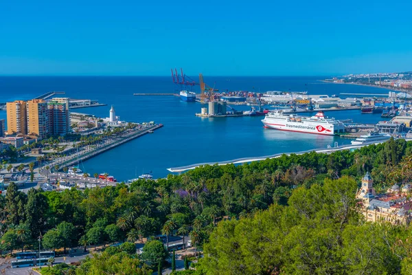 Malaga Spanje Mei 2021 Uitzicht Vanuit Lucht Haven Van Malaga — Stockfoto