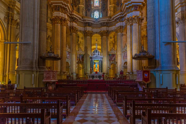 Malaga Espagne Mai 2021 Intérieur Cathédrale Ville Espagnole Malaga — Photo