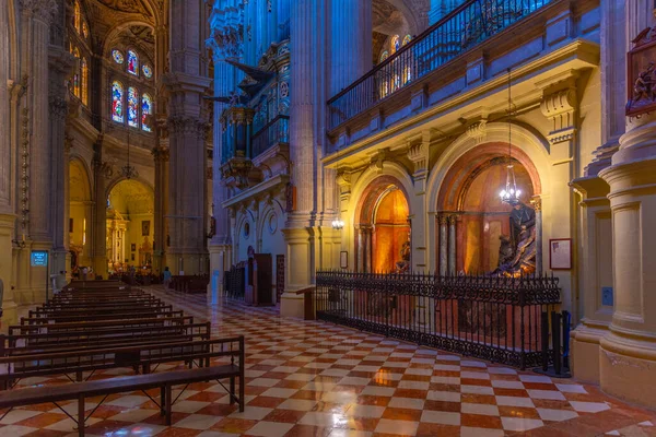 Malaga Hiszpania Maja 2021 Wnętrze Katedry Hiszpańskim Mieście Malaga — Zdjęcie stockowe