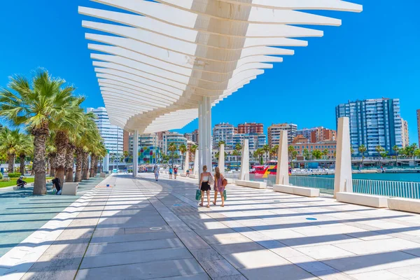 Málaga España Mayo 2021 Paseo Del Muelle Uno Promenade Spanish — Foto de Stock