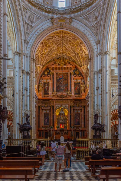 Córdoba España Mayo 2021 Vista Altar Católico Catedral Mezquita Ciudad —  Fotos de Stock