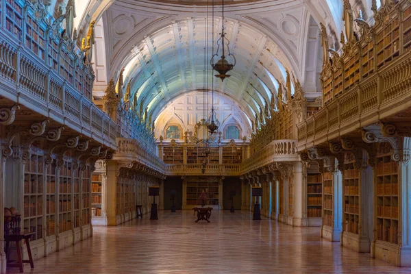 Mafra Portugalsko Června 2021 Knihovna Uvnitř Královského Paláce Mafře Portugalsko — Stock fotografie