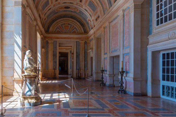 Mafra Portekiz Haziran 2021 Portekiz Deki Kraliyet Sarayının Içindeki Koridor — Stok fotoğraf