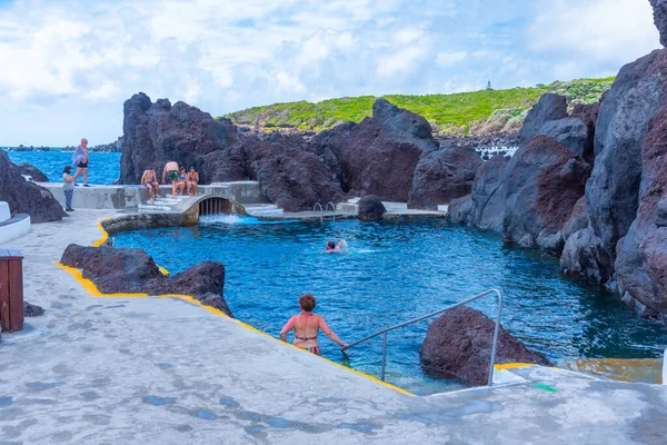 Faial Portugal Juni 2021 Natuurlijke Zwembaden Varadouro Faial Island Azoren — Stockfoto