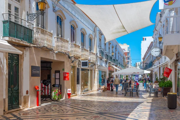 Faro Portugal Junio 2021 Calle Comercial Del Casco Antiguo Ciudad — Foto de Stock