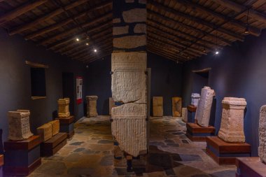 Ammaia, Portekiz, 16 Haziran 2021: Portekiz 'deki Roma kenti Ammaia Müzesi.