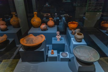 Ammaia, Portekiz, 16 Haziran 2021: Portekiz 'deki Roma kenti Ammaia Müzesi.