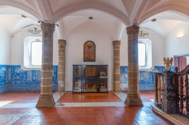 Evora, Portekiz, 15 Haziran 2021: Evora, Portekiz 'de Capela dos ossos' un İçişleri.