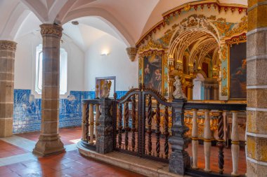 Evora, Portekiz, 15 Haziran 2021: Evora, Portekiz 'de Capela dos ossos' un İçişleri.