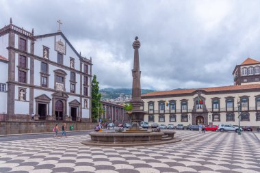 Funchal, Portekiz, 13 Haziran 2021: Funchal Madeira Portekiz Praca do Municipio