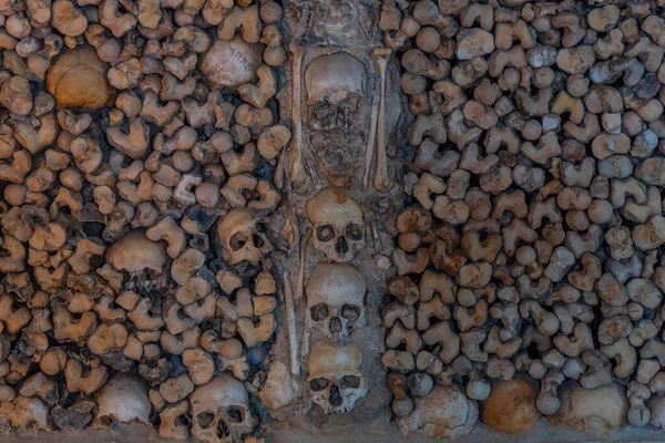 Evora Portugal June 2021 Skull Bone Decoration Capela Dos Ossos — Stock Photo, Image