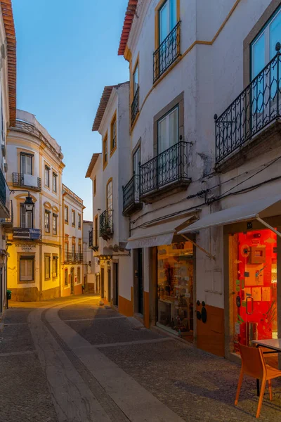 Evora Portugal Juin 2021 Vue Nuit Une Rue Étroite Dans — Photo