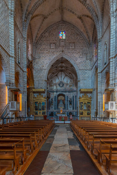 Evora, Portugal, June 14, 2021: Interior of Sao Francisco church of Evora, Portugal.
