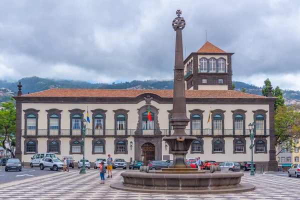 Funchal, Portekiz, 13 Haziran 2021: Funchal Madeira Portekiz Praca do Municipio