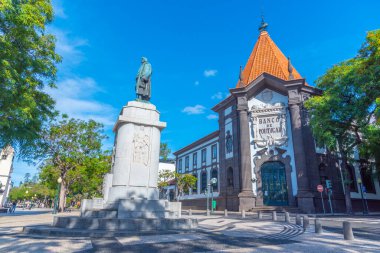 Funchal, Portekiz, 13 Haziran 2021: Portekiz 'deki Banco de Portugal, Funchal.