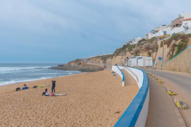 Ericeira, Portekiz, 28 Ekim 2021: Praia do Norte, Ericeira, Portekiz.