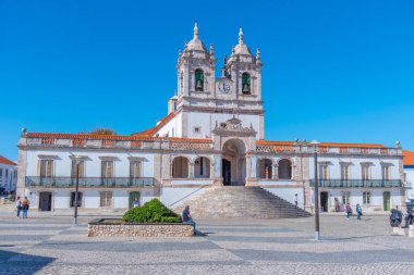 Nazare, Portekiz, 27 Ekim 2021: Portekiz 'deki Nazare Leydimizin Sığınağı.