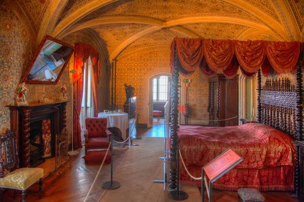 Sintra, Portekiz, 26 Ekim 2021: Pena, Sintra Portekiz 'deki ulusal sarayın içi