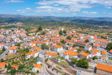 Portekiz 'deki Belmonte kasabasının hava manzarası.