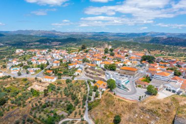 Portekiz 'deki Belmonte kasabasının hava manzarası.