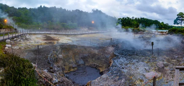 Fumaroler Vid Furnas Sjö Sao Miguel Portugal — Stockfoto