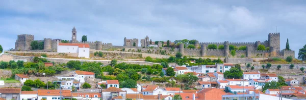 Portekiz 'in Montemor-o-Velho kasabasına bakan kale.