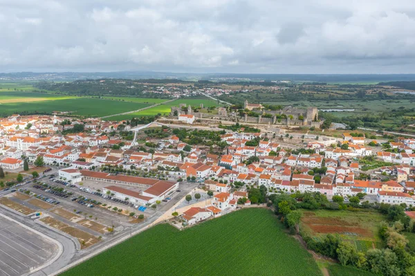 Αεροφωτογραφία Του Κάστρου Στην Πόλη Montemor Velho Στην Πορτογαλία — Φωτογραφία Αρχείου
