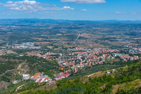 stock image Aerial view of Covilha town in Portugal.