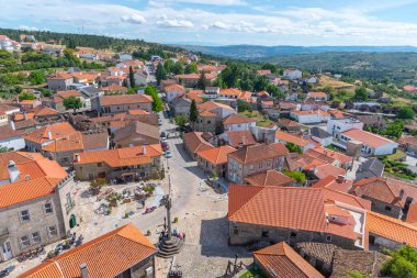 Portekiz 'in Penedono şehrinin Panoraması.