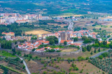Portekiz 'in Braganca kentinin hava manzarası.