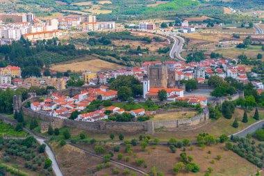 Portekiz 'in Braganca kentinin hava manzarası.