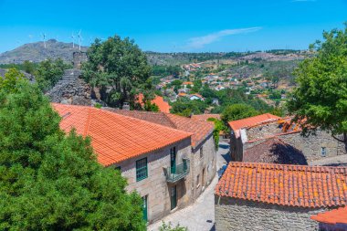 Portekiz şehri Almeida 'nın havadan görünüşü.