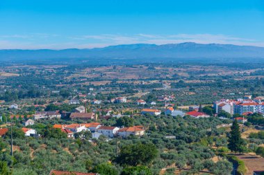 Portekiz 'in Castelo Branco şehrinin Panoraması.