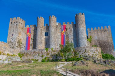 Portekiz 'deki Obidos şatosunun manzarası.